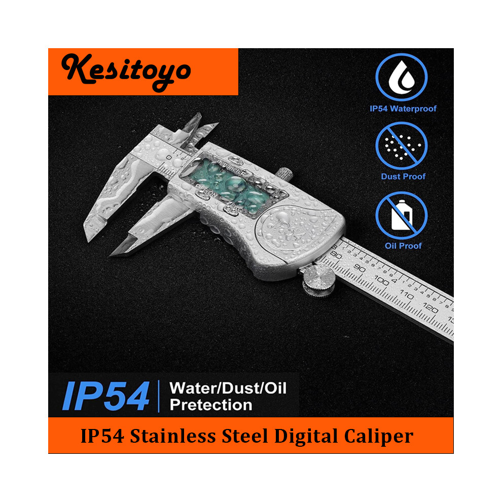 (Ip54 Caliper) 6-Inch 150Mm Stainless Steel Electronic Digital Vernier Caliper Metal Micrometer Measuring Tools 9008532339491