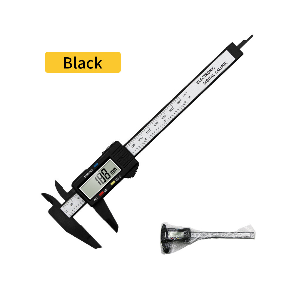 (150Mm Black) 150Mm Electronic Digital Caliper Carbon Fiber Dial Vernier Caliper Gauge Pachometer Digital Ruler Micrometer 9008532348134