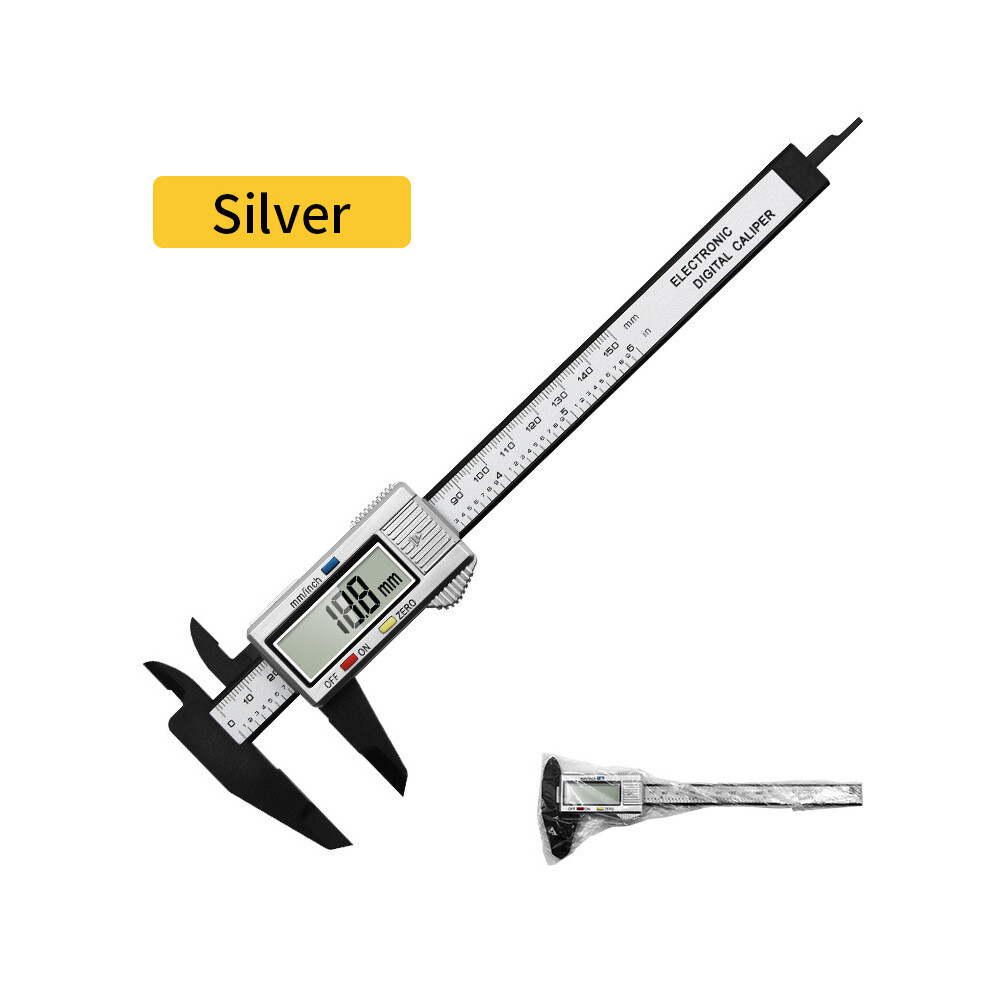 (150Mm Silver) 150Mm Electronic Digital Caliper Carbon Fiber Dial Vernier Caliper Gauge Pachometer Digital Ruler Micrometer 9008532348141