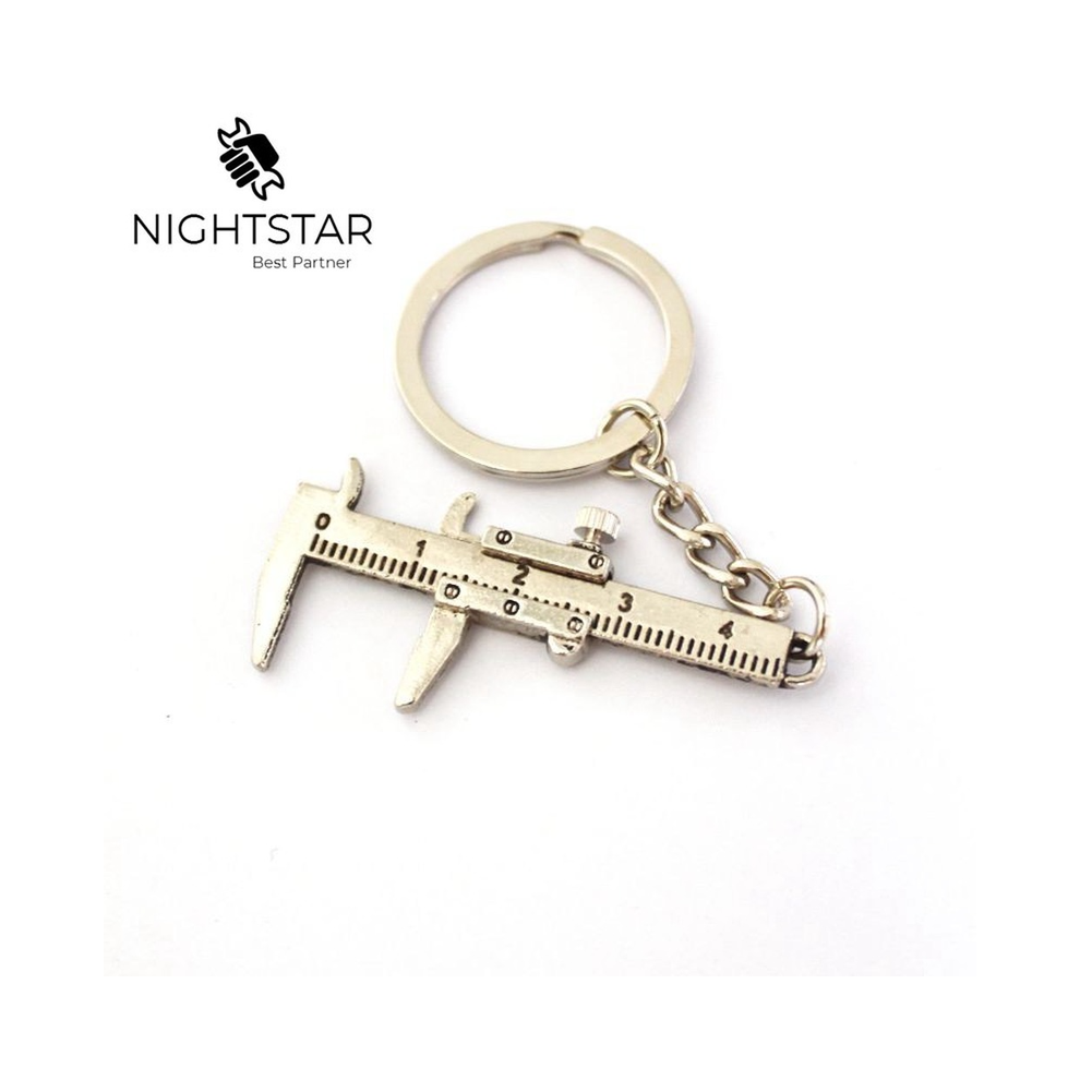 (Silver) Metal Movable Vernier Caliper Ruler Key Chain Model Keychain Keyring Keyfob Tool Color/ Sliver Gold 9008532348738