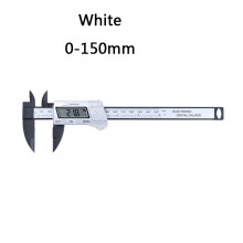 (WHITE) New Arrival 150mm 6 Inch LCD Digital Electronic Carbon Fiber Vernier Caliper Gauge Micrometer Measuring