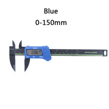 (Blue) New Arrival 150mm 6 Inch LCD Digital Electronic Carbon Fiber Vernier Caliper Gauge Micrometer Measuring