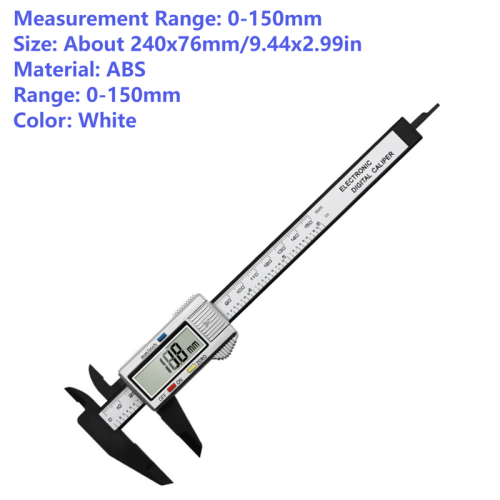 (150mm White Caliper) High Precision LCD Digital Vernier Caliper Gauge Micrometer Measuring Tools