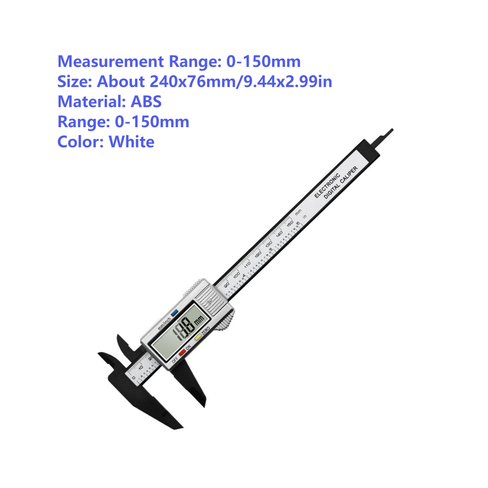 (150Mm White Caliper) High Precision Lcd Digital Vernier Caliper Gauge Micrometer Measuring Tools 9008532344181