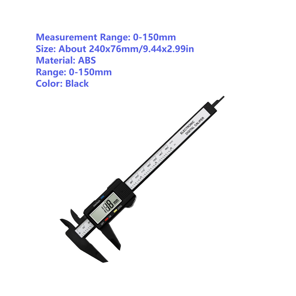(150Mm Black Caliper) High Precision Lcd Digital Vernier Caliper Gauge Micrometer Measuring Tools 9008532343900