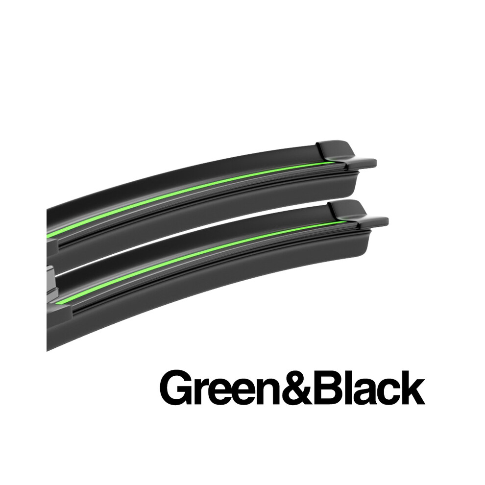 (Black-Green, Rio 3 (2011-2017)) For Kia Rio 1 2 3 4 Front Windshield Wiper Blades 2pcs Windscreen Window Accessories-image-OPC-PGJQHSM-NEW