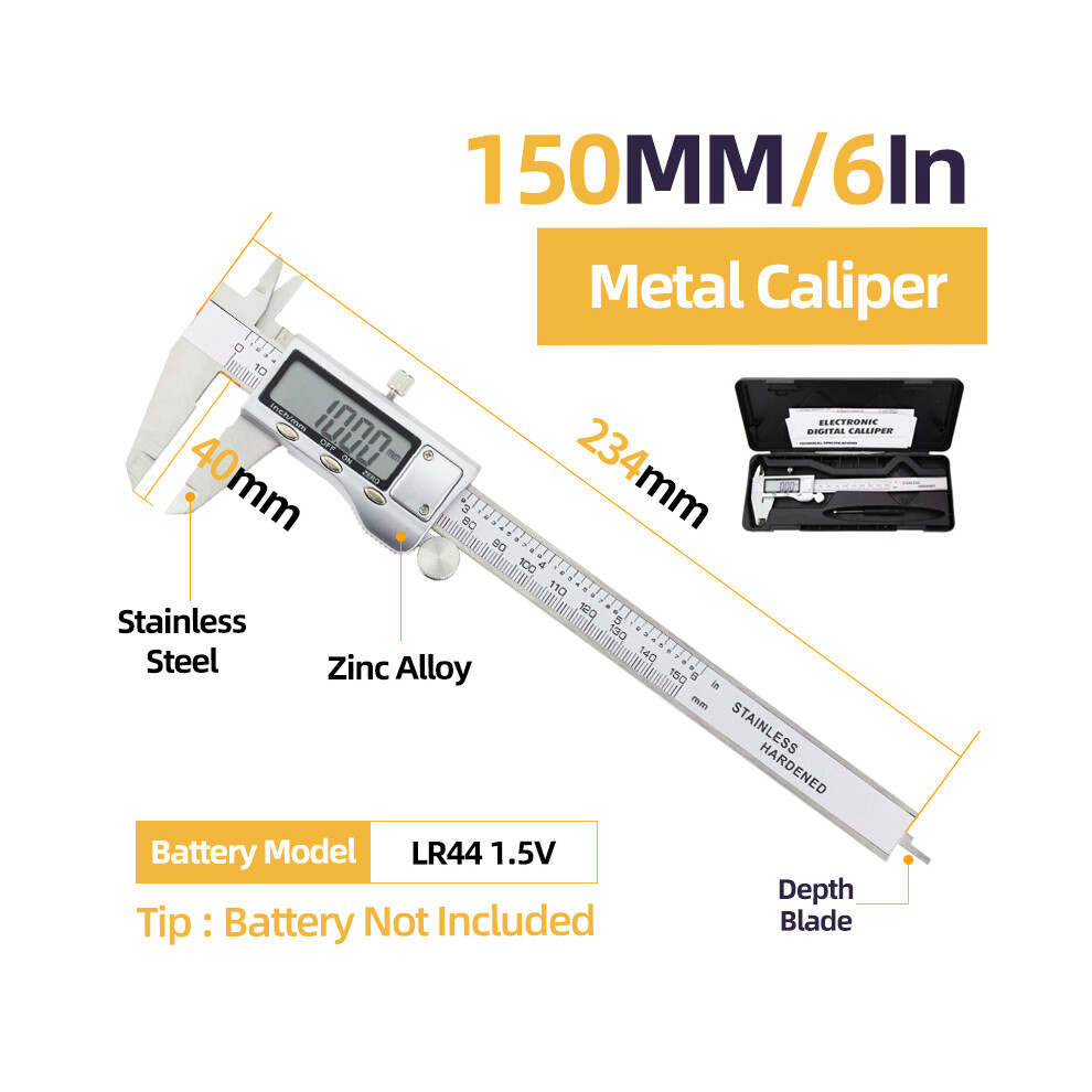 (Box Metal Caliper) Metal Caliper Digital Caliper Stainlessâ Steelâ Digitalâ Pachymeter Digital Micrometer Vernier Calipers 9008532339521
