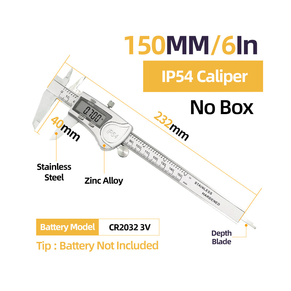 (Ip54 Caliper) Metal Caliper Digital Caliper Stainlessâ Steelâ Digitalâ Pachymeter Digital Micrometer Vernier Calipers 9008532339729