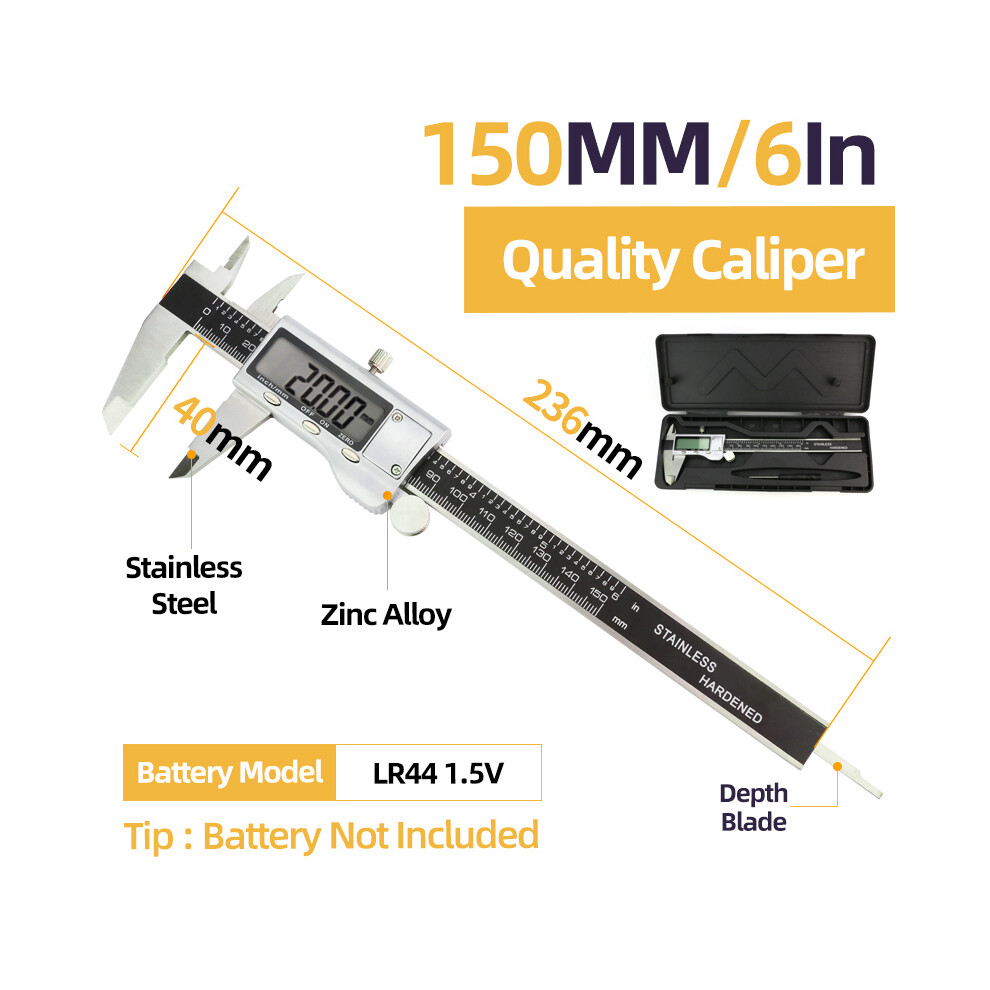 (Box Quality Caliper) Metal Caliper Digital Caliper Stainlessâ Steelâ Digitalâ Pachymeter Digital Micrometer Vernier Calipers 9008532340589