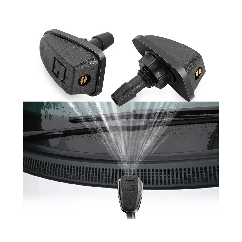 2 Pcs/Set Car Universal Front Windshield Wiper Nozzle Jet Sprayer Kits Sprinkler Water Fan Spout Cover 9008532316515