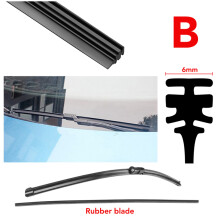 (B-6mm wide, 17Inches 425mm) All Type Car Wiper Rubber Refill Blade Soft Insert Strip For BMW Mercedes Benz Windshield Wiper Replacement