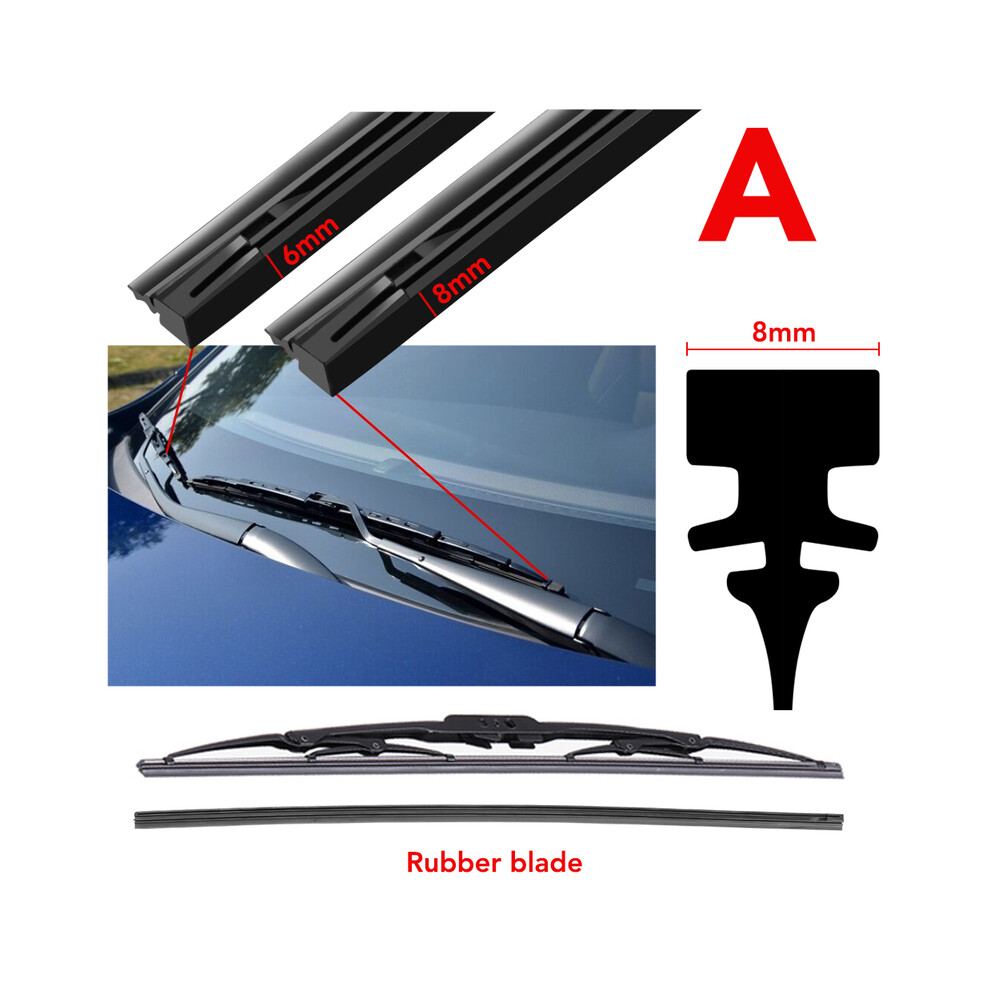 (A-8mm wide, 24Inches 600mm) All Type Car Wiper Rubber Refill Blade Soft Insert Strip For BMW Mercedes Benz Windshield Wiper Replacement-image-OPC-PGJQJGS-NEW