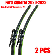 (2Explorer2020-2023, Ford-Explorer) 2PCS Car Wiper blades For Ford Explorer Front Wiper Blade Frameless Bracketless Window Accessories