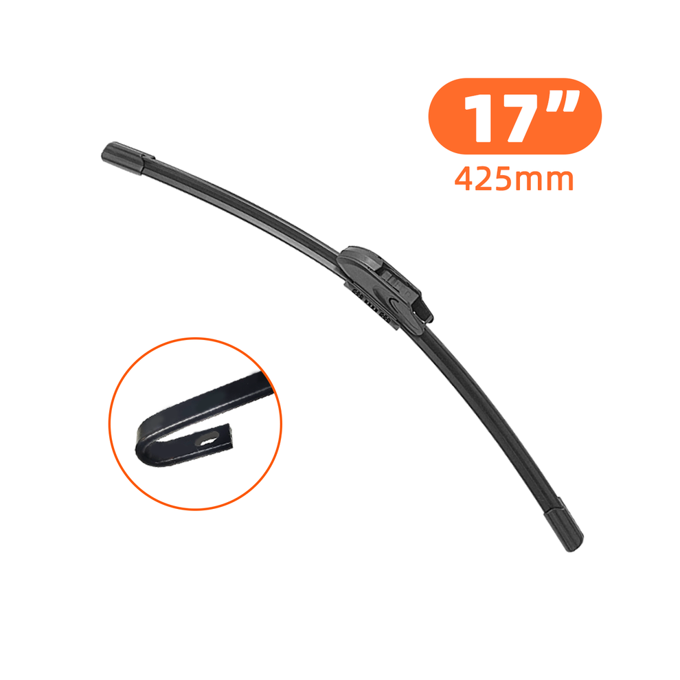 (17inch (425mm)) Wiper Blade Universal General J U Hook Windshield Windscreen Rubber Car Accessories-image-OPC-PGJQJQW-NEW