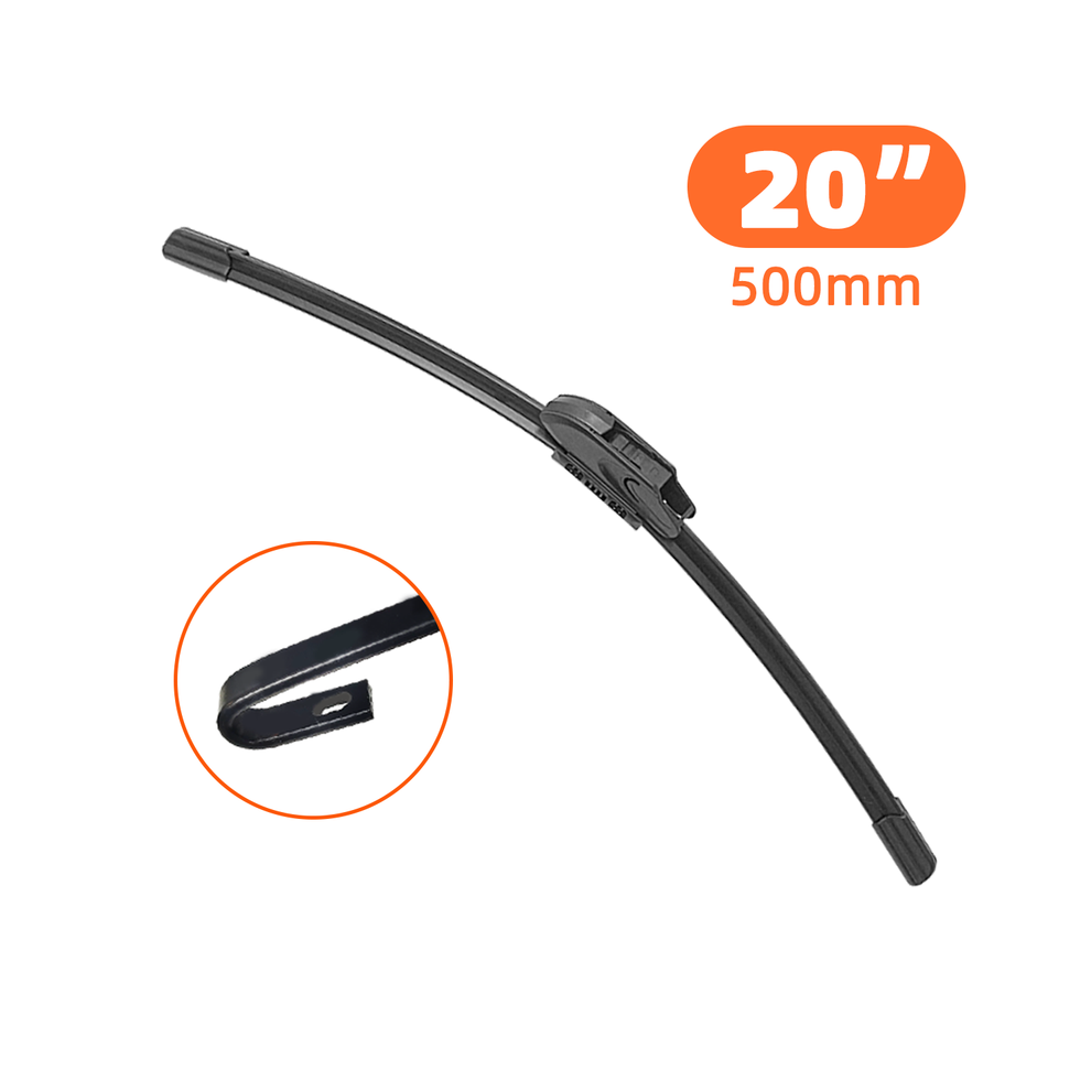 (20Inch (500Mm)) Wiper Blade Universal General J U Hook Windshield Windscreen Rubber Car Accessories 9008532320376