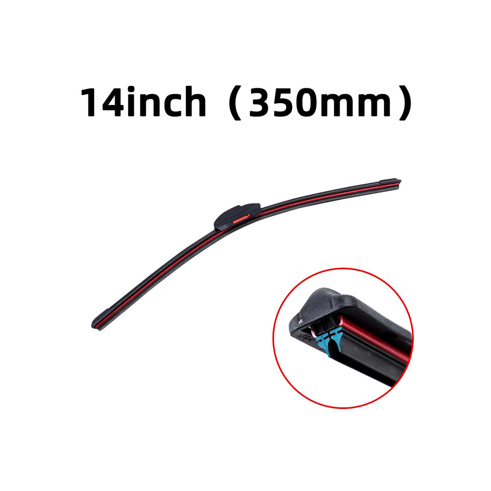 (14Inch (350Mm)) J/U Hook General Purpose Car Wiper Silent Car Front Windshield Wiper Soft Double Rubber Strip Windshield 9008532322233