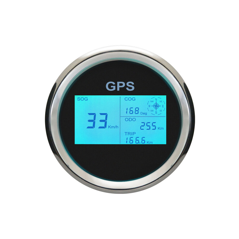 (Bs) 85Mm Waterproof Universal Digital Gps Speedometer 7 Colors Backlight Lcd Speed Gauge Odometer Course 9008532335950