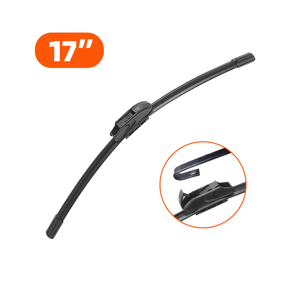 (17Inch (425Mm)) Upgrade The Universal J/U-Shaped Hook Frameless Wiper With High-Quality Rubber Sheet For Car Windshield 9008532312241