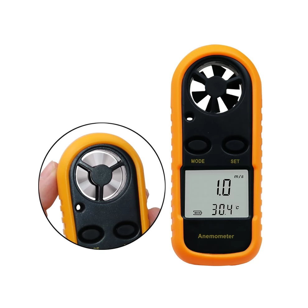 Digital Anemometer 0-30M/S Wind Speed Meter -10 ~ 45C Temperature Tester Anemometro With Lcd Backlight 9008532335424