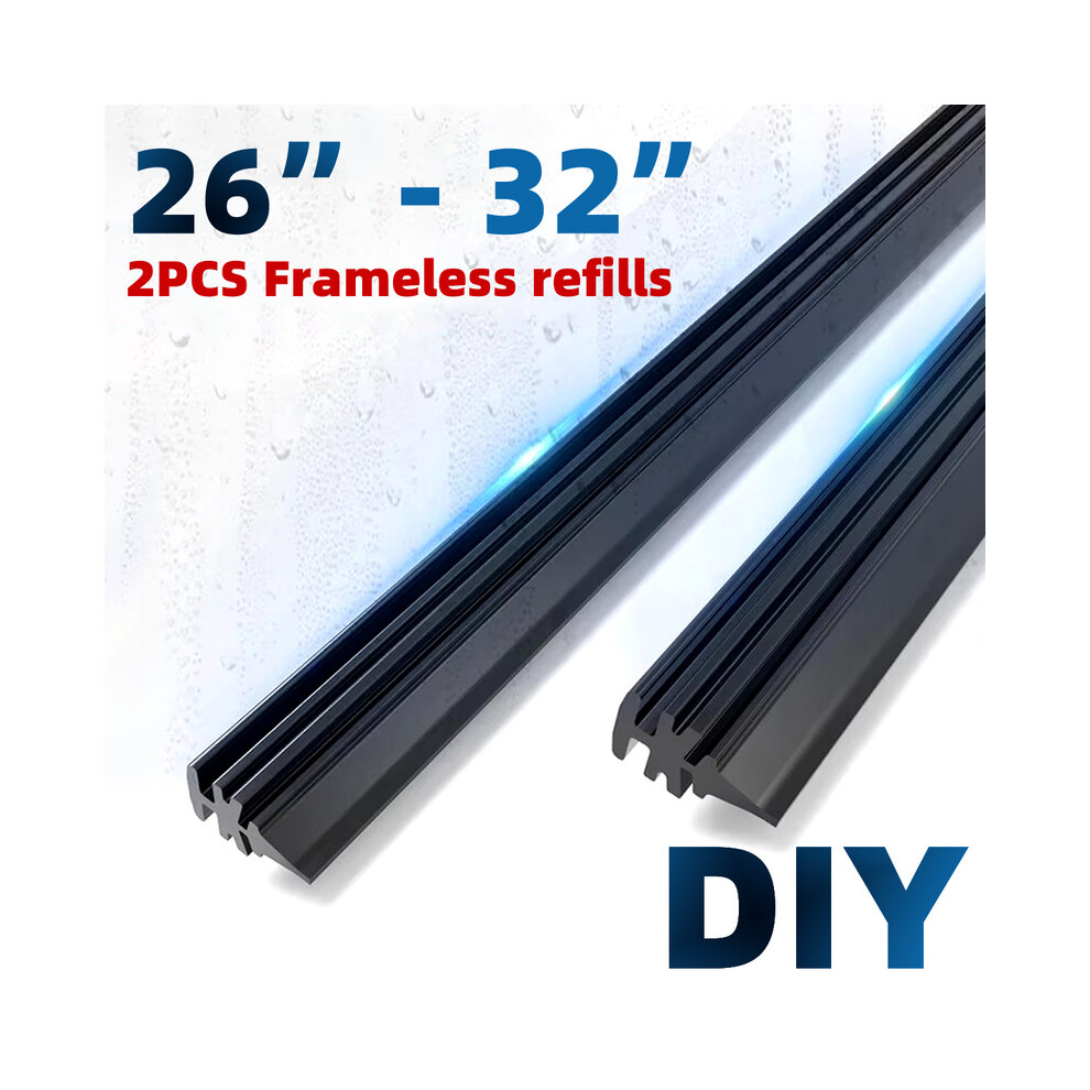 (2Pcs, 30Inches 750Mm) 2Pcs 6Mm High-Quality Boneless Rubber Strip Filler For Car Windshield Wipers Suitable For Frameless 9008532322561