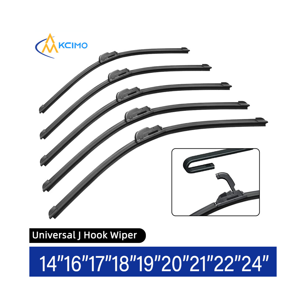 (14 Inch-350Mm) 1Pc Car Windshield Wiper Blades Hook Universal Soft Rubber Frameless Bracketless Car Wipers 9008532322790