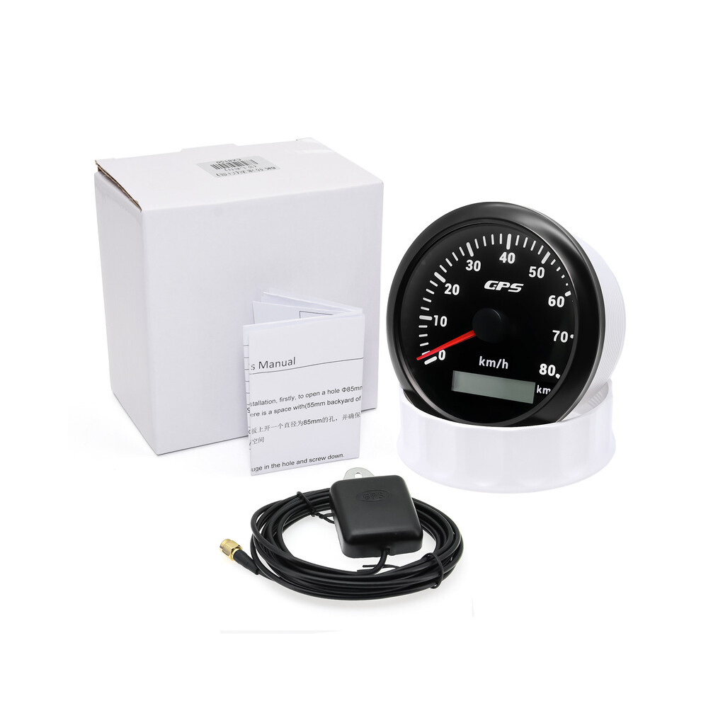 (80Kmh Bn) 85Mm Gps Speedometer Gauge With Gps Antenna For Marine Boat 7 Color Backlight Boat Car Truck Speed Gauge 9008532337916