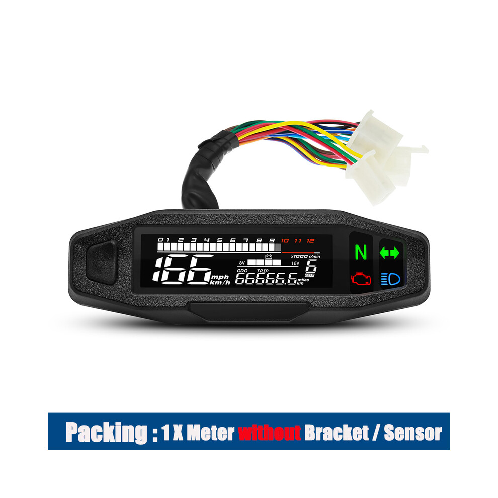 (Only 1Pcs Gauge) Motorcycle Speedometer Universal Digital Dashboard Instrument With Turn Signal Km/H Hour Meter Light 9008532335905