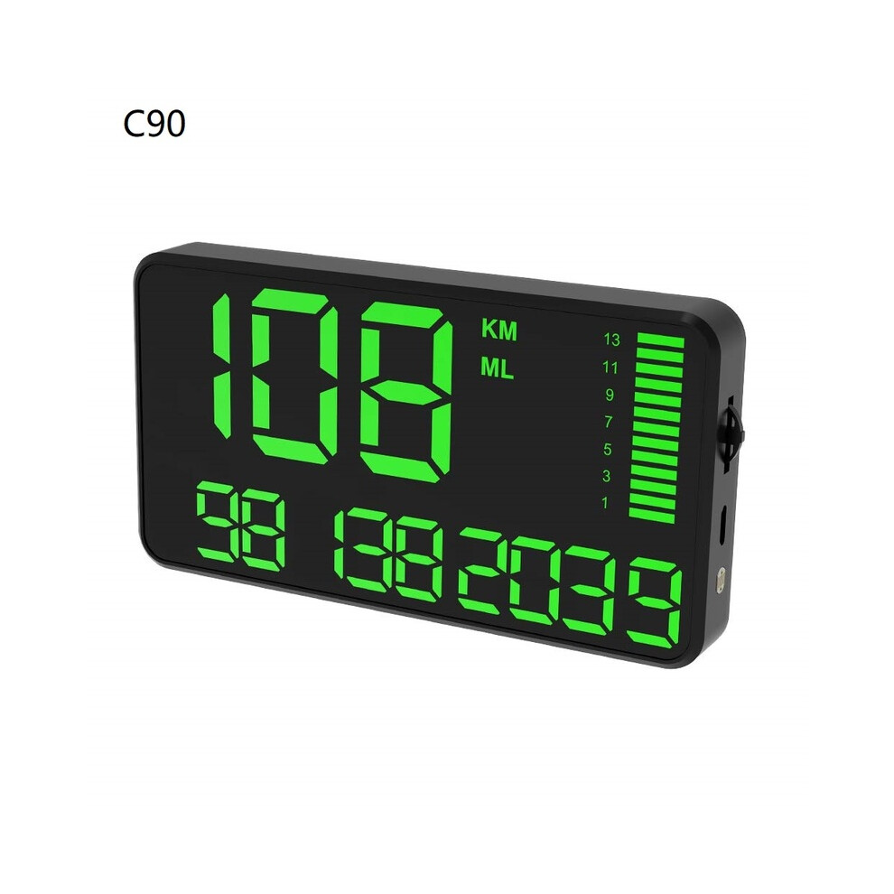 (C90 Gps Speedometer) Popular Gps Speedometer Odometer Car Digital Speed Display Mph Over Speed Alarm Clock For All Vehicles 9008532328150