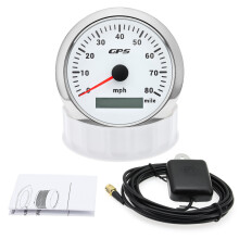 (WS) Waterproof 85MM GPS Speedometer Gauge 7 Colors Backlight Speed Gauge Mile Meter 0-80 MPH With GPS Antenna