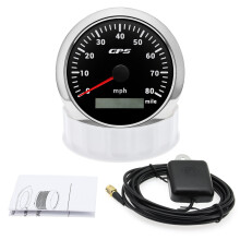 (BS) Waterproof 85MM GPS Speedometer Gauge 7 Colors Backlight Speed Gauge Mile Meter 0-80 MPH With GPS Antenna