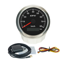 (BS) RHAXEL 85mm (3 3/8'') GPS Speedometer Odometer 0-80km/h with 12Volt 24Volt for Truck Boat RV VAN Universal