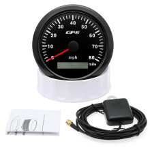 (BN) Waterproof 85MM GPS Speedometer Gauge 7 Colors Backlight Speed Gauge Mile Meter 0-80 MPH With GPS Antenna