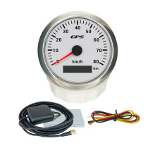 (WS) RHAXEL 85mm (3 3/8'') GPS Speedometer Odometer 0-80km/h with 12Volt 24Volt for Truck Boat RV VAN Universal