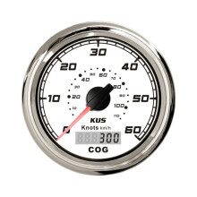 (60Knots WS) New KUS 85mm Waterproof GPS Speedometers with GPS Antenna for Auto Boat Red Yellow Backlight Available