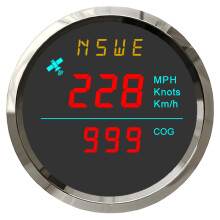 (Red BS) Marine 52mm GPS Speedometer with Compass for Ship Boats Yacht Universal 12V 24V without Odometer