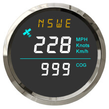 (White BS) Marine 52mm GPS Speedometer with Compass for Ship Boats Yacht Universal 12V 24V without Odometer