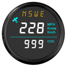 (White BN) Marine 52mm GPS Speedometer with Compass for Ship Boats Yacht Universal 12V 24V without Odometer