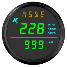 (Green BN) Marine 52mm GPS Speedometer with Compass for Ship Boats Yacht Universal 12V 24V without Odometer