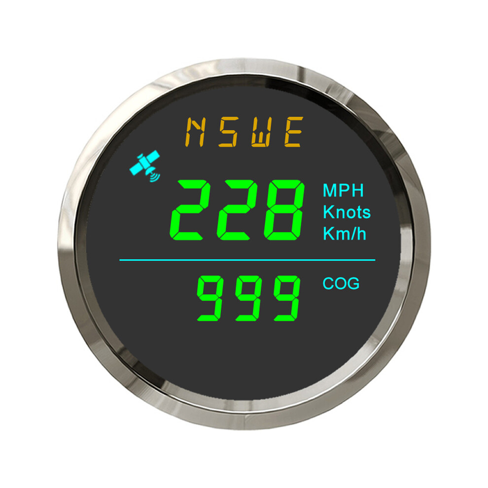 ( Bs) Marine 52Mm Gps Speedometer With Compass For Ship Boats Yacht Universal 12V 24V Without Odometer Green 9008532327405