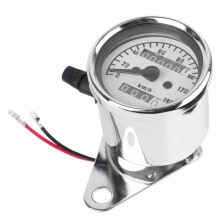 (Silver) Machinery Motobike Accessory Modified Odometer Tachometer Auto Gauge Retro Motorcycle Dashboard With