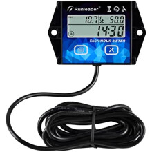 (black) Digital LCD Tach/Hour Meter,Maintenance Reminder,Multiple Display with Backlight for ATV Outboard Motor