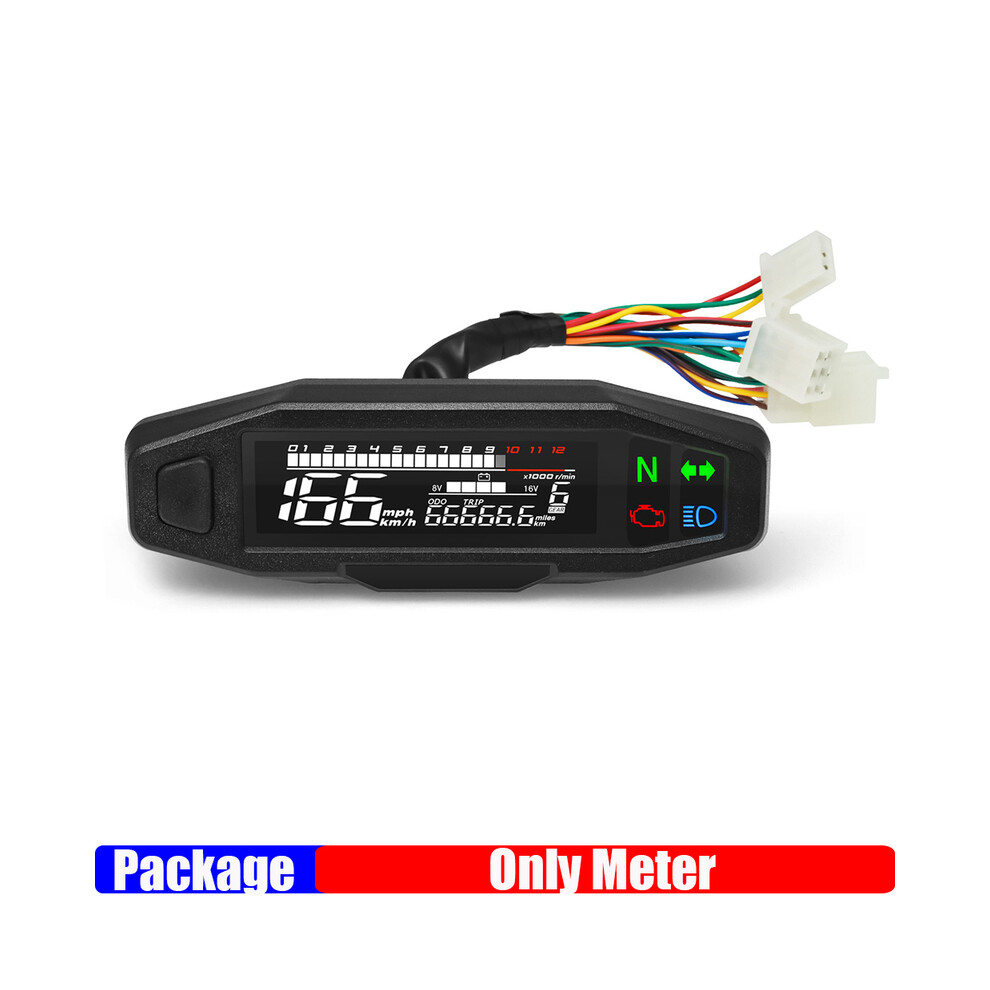 (Meter Without Sensor) Universal Mini Rpm Gauge Motorcycle Meter Speedometer Digital Odometer Electric Injection Carburetor 9008532324398