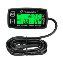 (black) Digital Tachometer Motorcycle Meter Inductive Resettable Tach Hour Meter Thermometer Temp Meter for