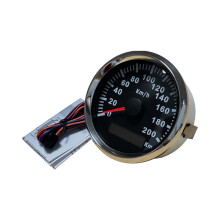 (200km-BS) RHAXEL 85mm Speedometer Odometer Speedo Gauge for Car Truck Motor Auto with Backlight 12V 24V (Pulse
