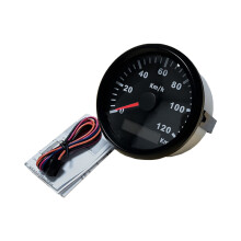(120km-BN) RHAXEL 85mm Speedometer Odometer Speedo Gauge for Car Truck Motor Auto with Backlight 12V 24V (Pulse