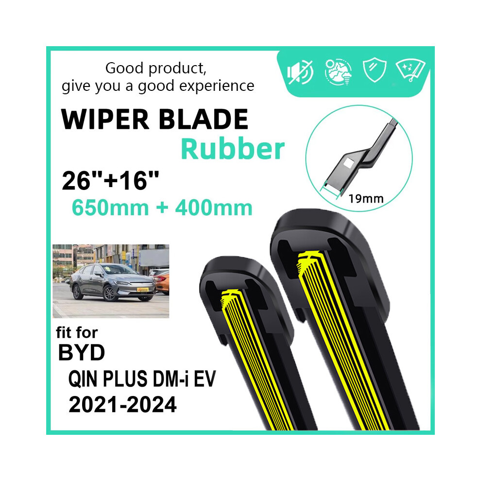 (2 PCS) Car Wiper for BYD QIN PLUS DM-i EV 2021-2024 26" + 16" Front Wiper Blades Brushes Cutter Accessories-image-OPC-PGJQMH5-NEW