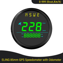 (Green-BN) Newest 85mm Digital GPS Speedometer 0-999 (Knots, km/h) for Marine Sailboat Yacht with Backlight GPS