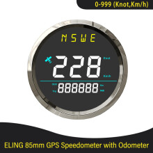 (White-BS) Newest 85mm Digital GPS Speedometer 0-999 (Knots, km/h) for Marine Sailboat Yacht with Backlight GPS