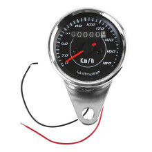 (Silver) Moto Accessory Universal With LED Light Machinery Tachometer Modified Odometer Motorcycle Modification