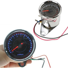 (silver) Motorcycle Tachometer Meter LED Backlight Gauge Rev Counter 12V Auto Tacho Meter Pointer 0-13000 RPM